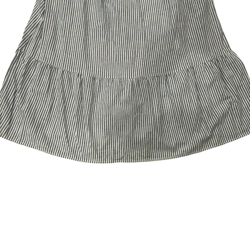 Universal Thread Cotton Sundress Small Blue White Stripe Ruffle Strap Tiers Midi - Picture 4 of 11